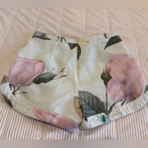 Ted Baker Light Blue and pink floral Textured Shorts - Picture 2 of 7